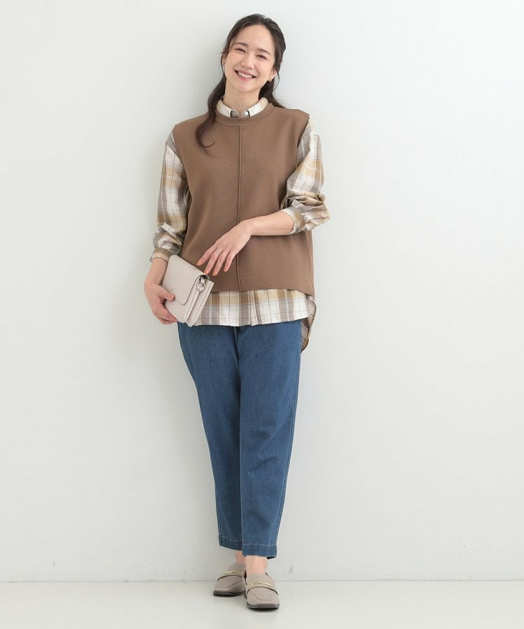 【2点セット/S-LL/洗濯機可】軽くてきれい見え ニットベスト+ブラウス28