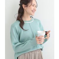 【洗濯機可/S-LL】体型カバーが叶う スポンディッシュ パイピングニット