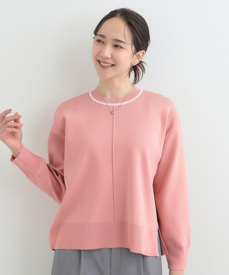 【洗濯機可/S-LL】体型カバーが叶う スポンディッシュ パイピングニット10