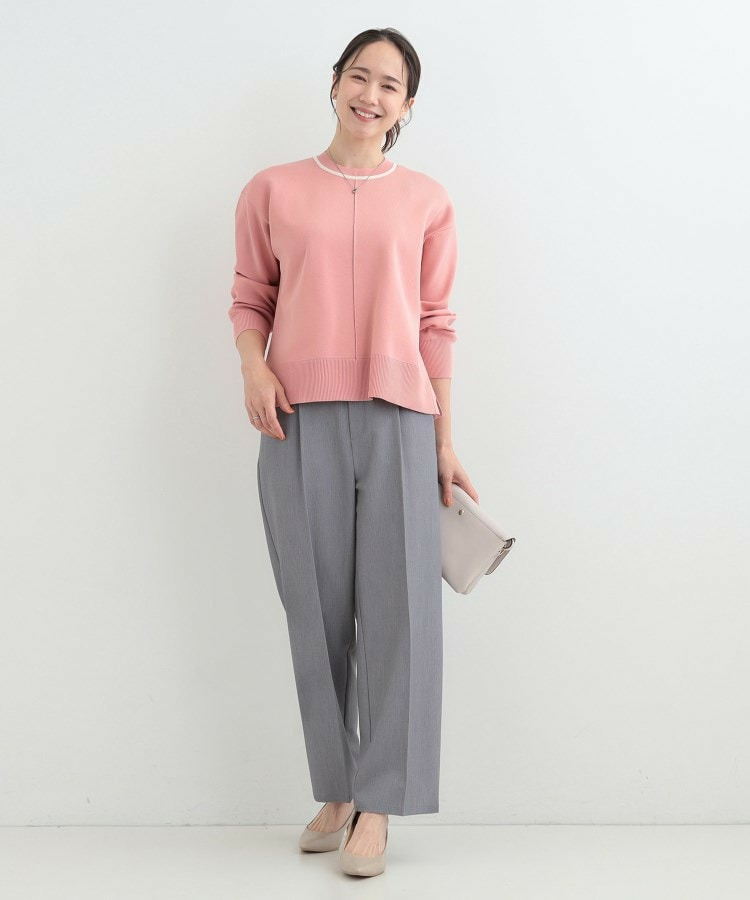 【洗濯機可/S-LL】体型カバーが叶う スポンディッシュ パイピングニット12