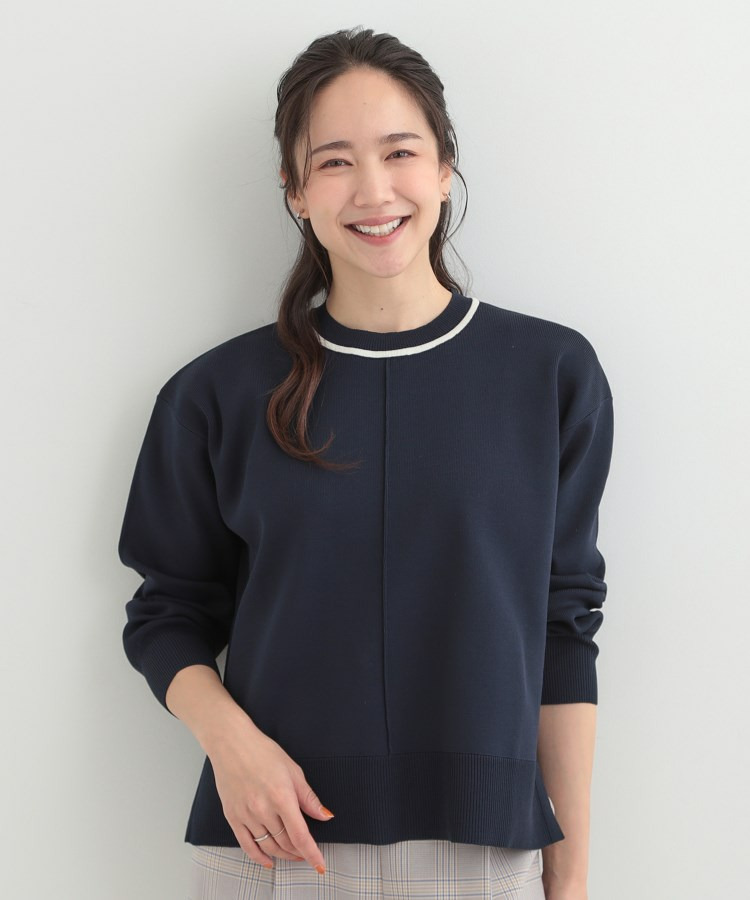 【洗濯機可/S-LL】体型カバーが叶う スポンディッシュ パイピングニット14