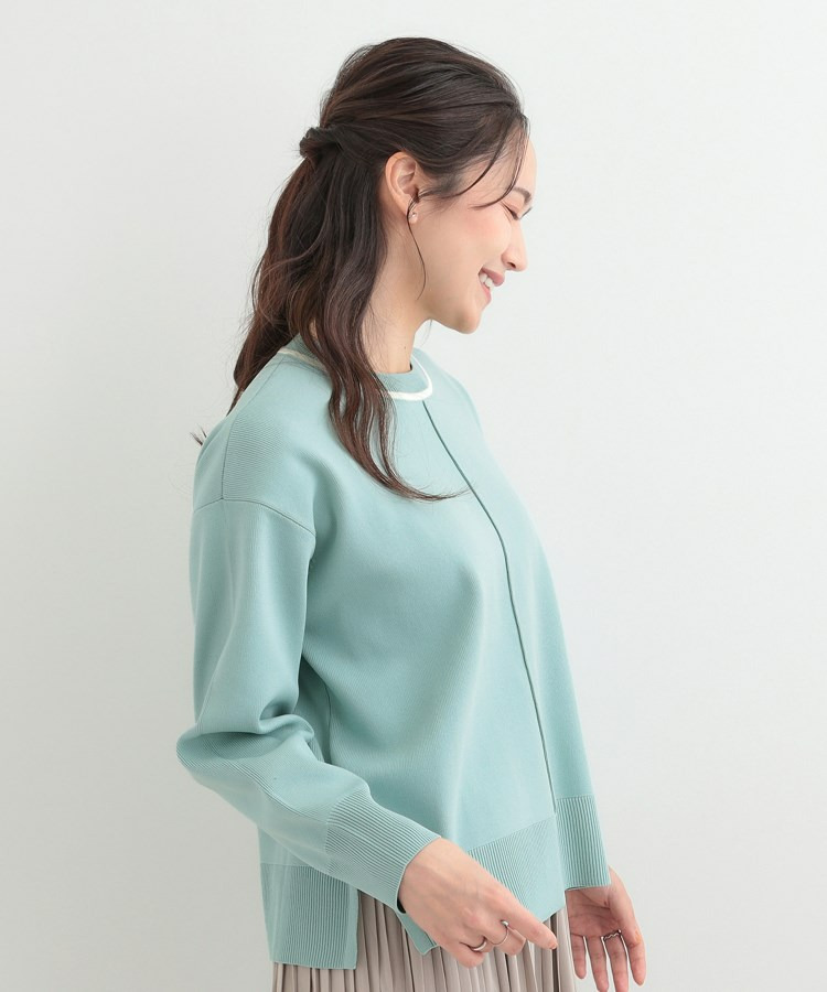 【洗濯機可/S-LL】体型カバーが叶う スポンディッシュ パイピングニット3