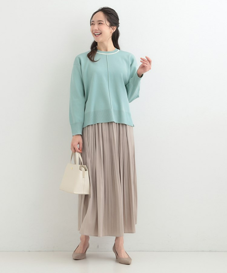 【洗濯機可/S-LL】体型カバーが叶う スポンディッシュ パイピングニット4