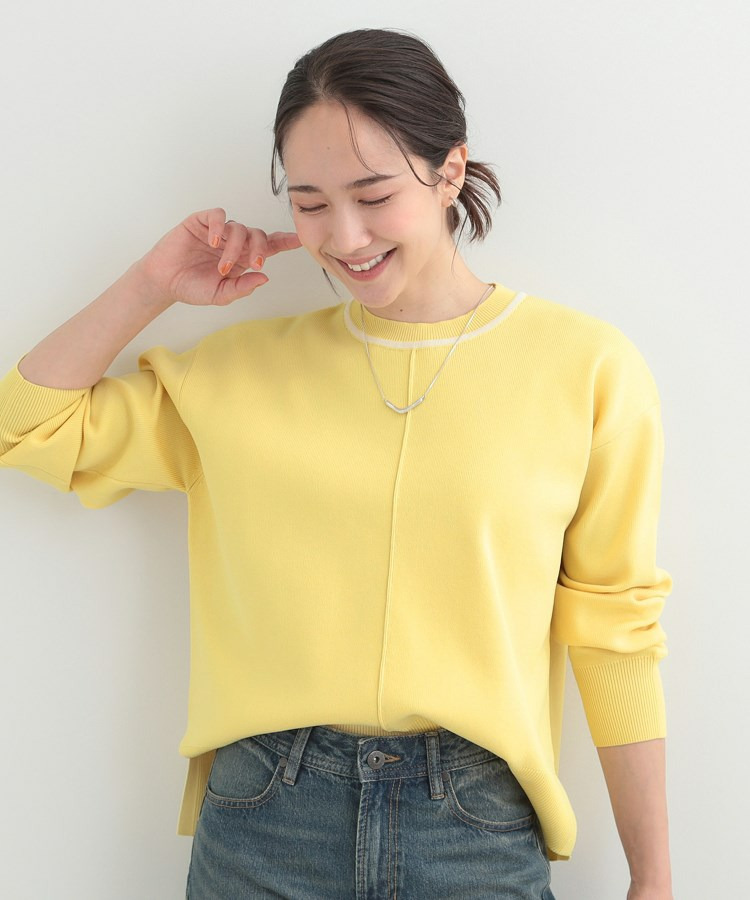 【洗濯機可/S-LL】体型カバーが叶う スポンディッシュ パイピングニット6