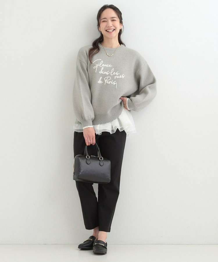 スカラップが大人かわいい 刺繍ロゴニット コード刺繍ニット12