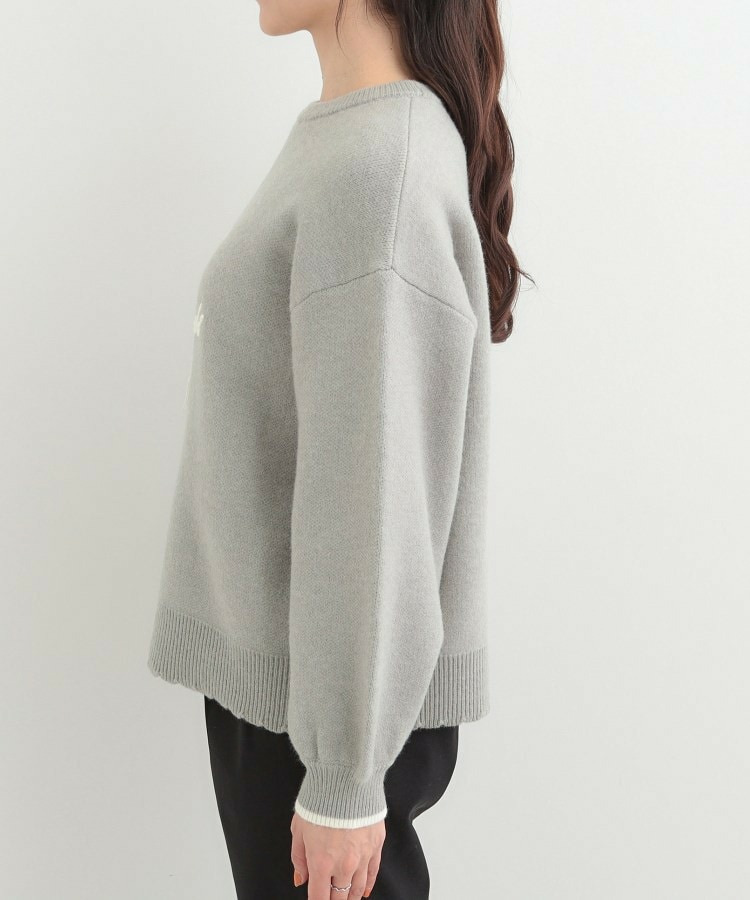 スカラップが大人かわいい 刺繍ロゴニット コード刺繍ニット15