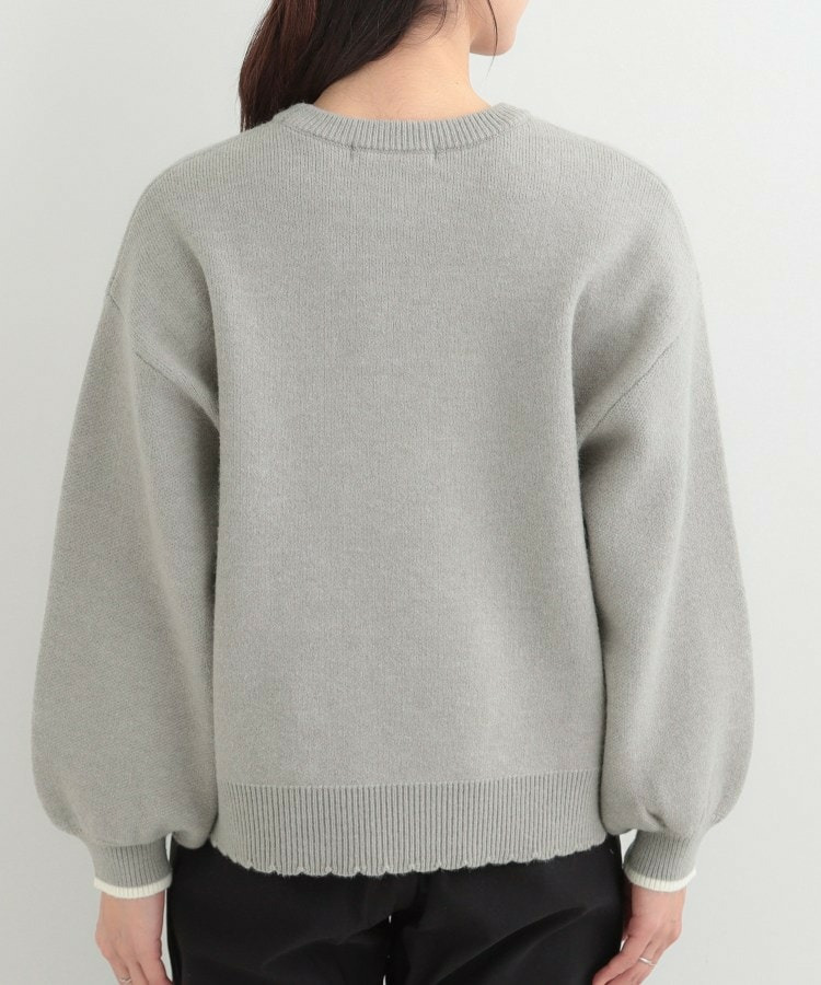 スカラップが大人かわいい 刺繍ロゴニット コード刺繍ニット16