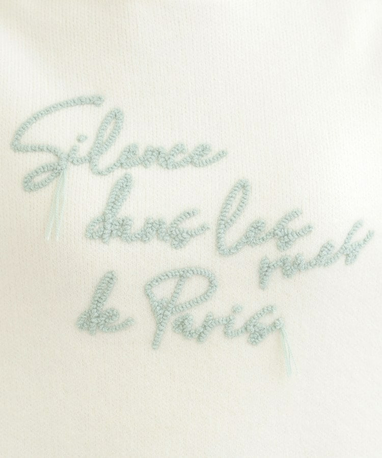 スカラップが大人かわいい 刺繍ロゴニット コード刺繍ニット5