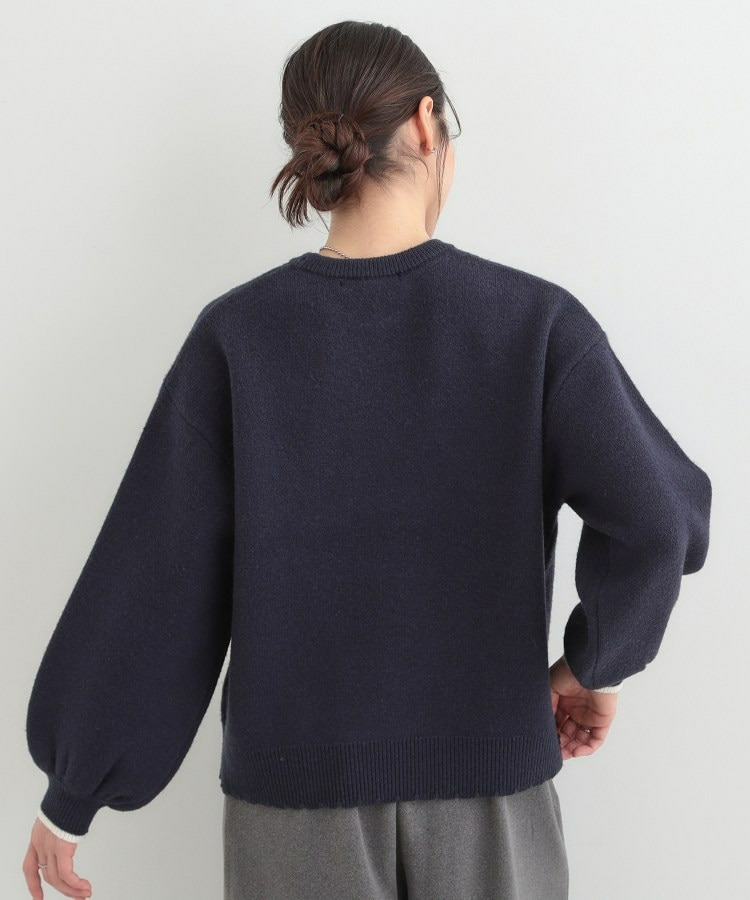 スカラップが大人かわいい 刺繍ロゴニット コード刺繍ニット7