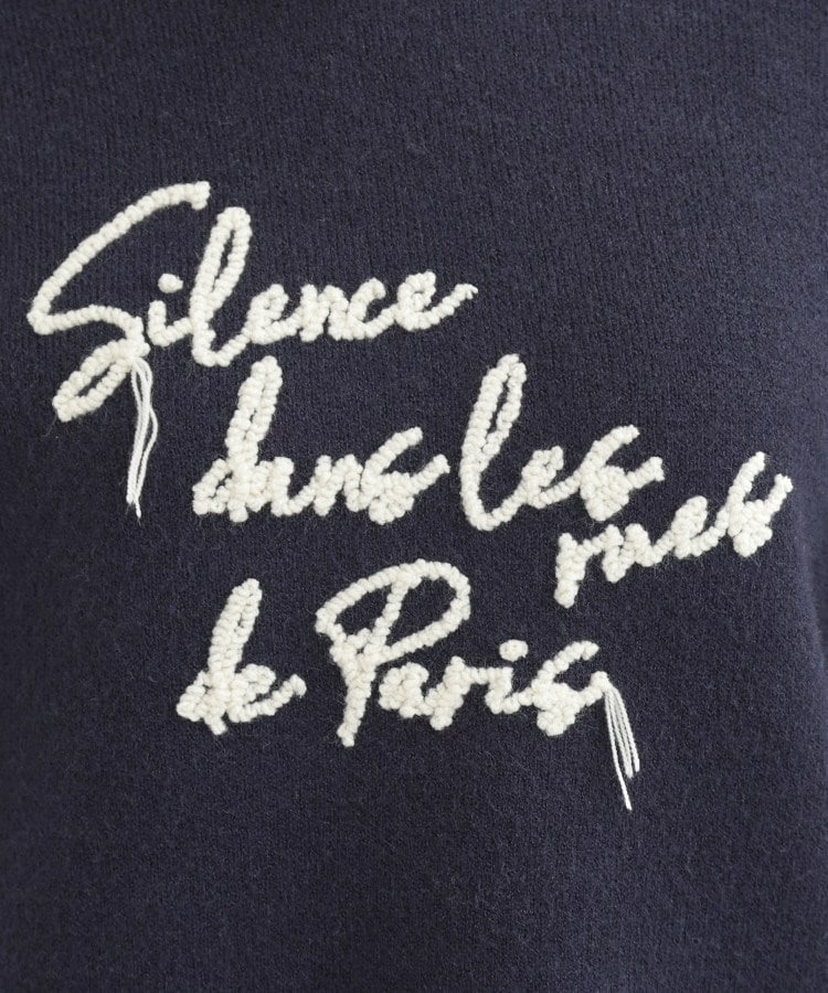 スカラップが大人かわいい 刺繍ロゴニット コード刺繍ニット9