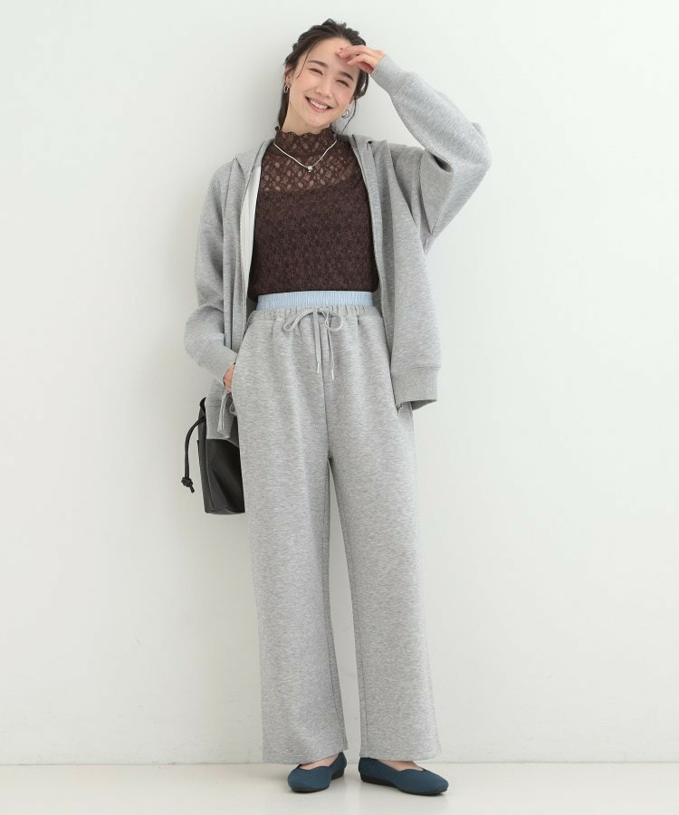 【セットアップ可/S-LL/なめらかタッチ】ダブルウエスト レイヤードパンツ8