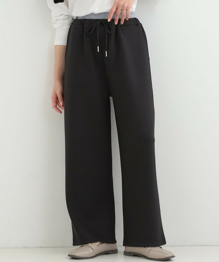 【セットアップ可/S-LL/なめらかタッチ】ダブルウエスト レイヤードパンツ1