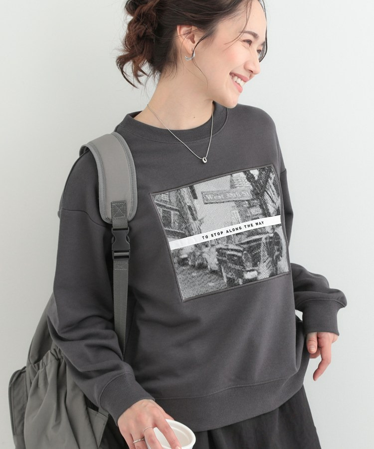 【s-LL】カジュアルすぎない大人のフォト刺繍裏毛スウェット1