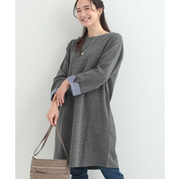 【体型カバー/洗濯機可/S-LL】お袖ストライプAラインチュニック