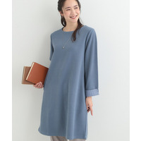 【体型カバー/洗濯機可/S-LL】お袖ストライプAラインチュニック