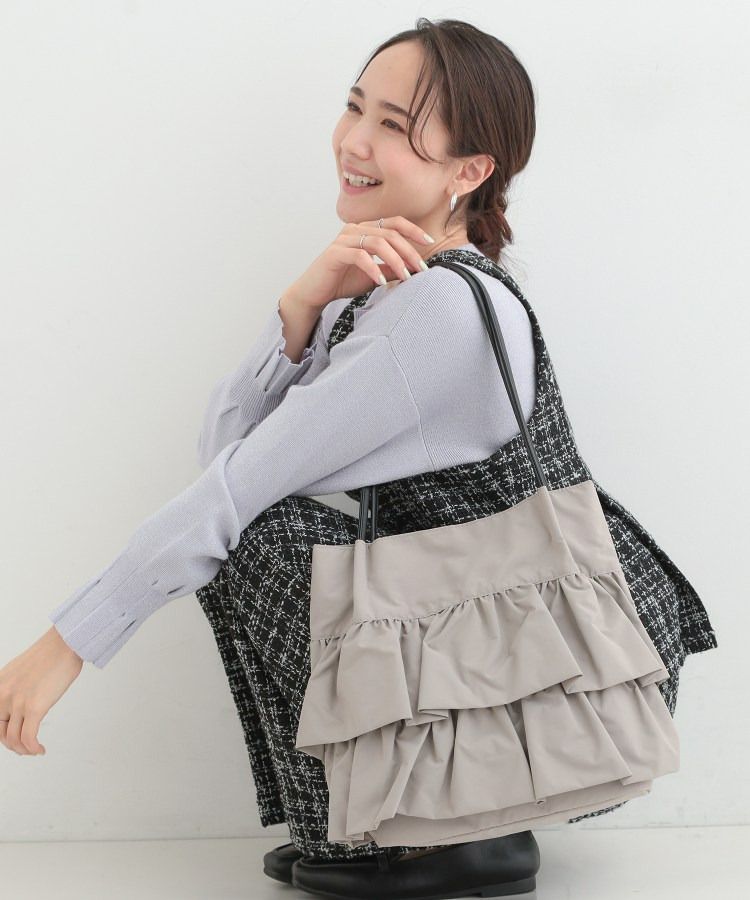 【撥水】つまみハンドルフリルトートバッグ