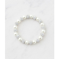 パヴェボールフェイクパールゴムブレス