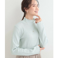 【洗濯機可/S-LL】レイヤードスタイルにも ぽこぽこジャカード ハイネックトップス