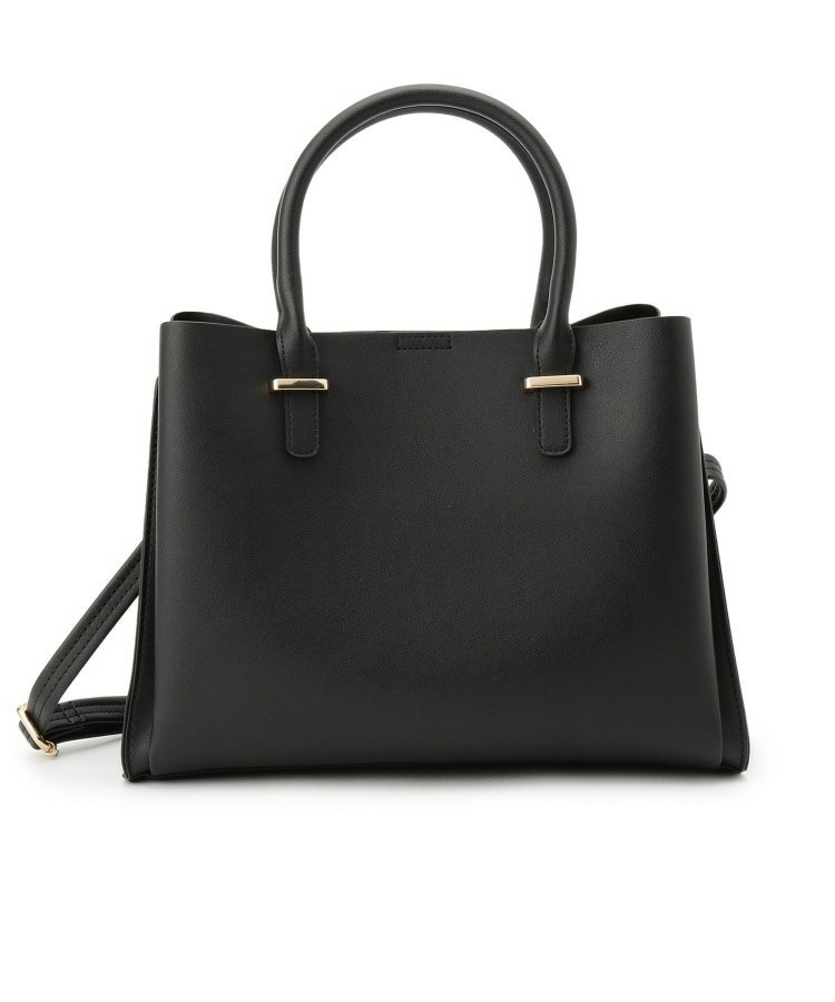 一枚革風三層トートバッグ10