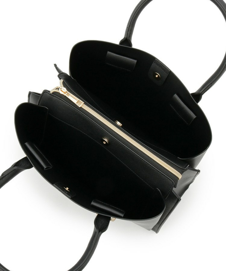 一枚革風三層トートバッグ18