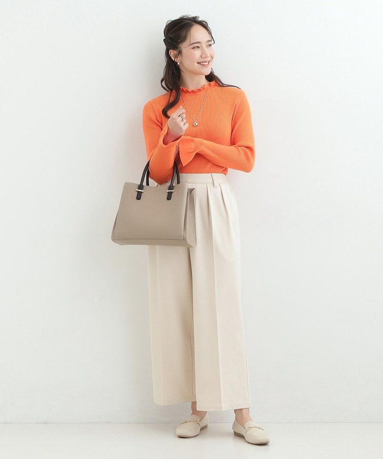 一枚革風三層トートバッグ7