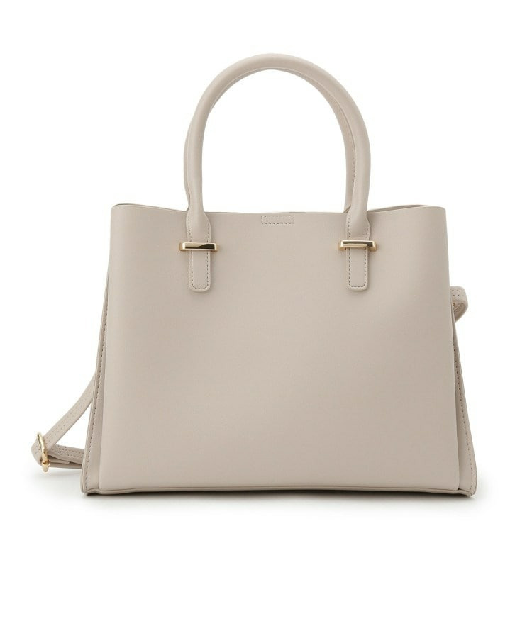 一枚革風三層トートバッグ8