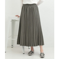 【洗濯機可/S-LL】きれいめにもカジュアルにも スエードライク プリーツスカート