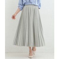 【洗濯機可/S-LL】縦ラインですっきり見せる スエードライクプリーツスカート
