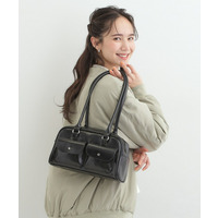 フラップポケット横長ボストンバッグ