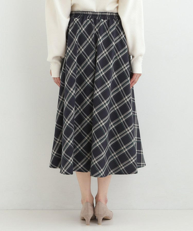 【S-LL】立体感が際立つ モールチェックフレアスカート12