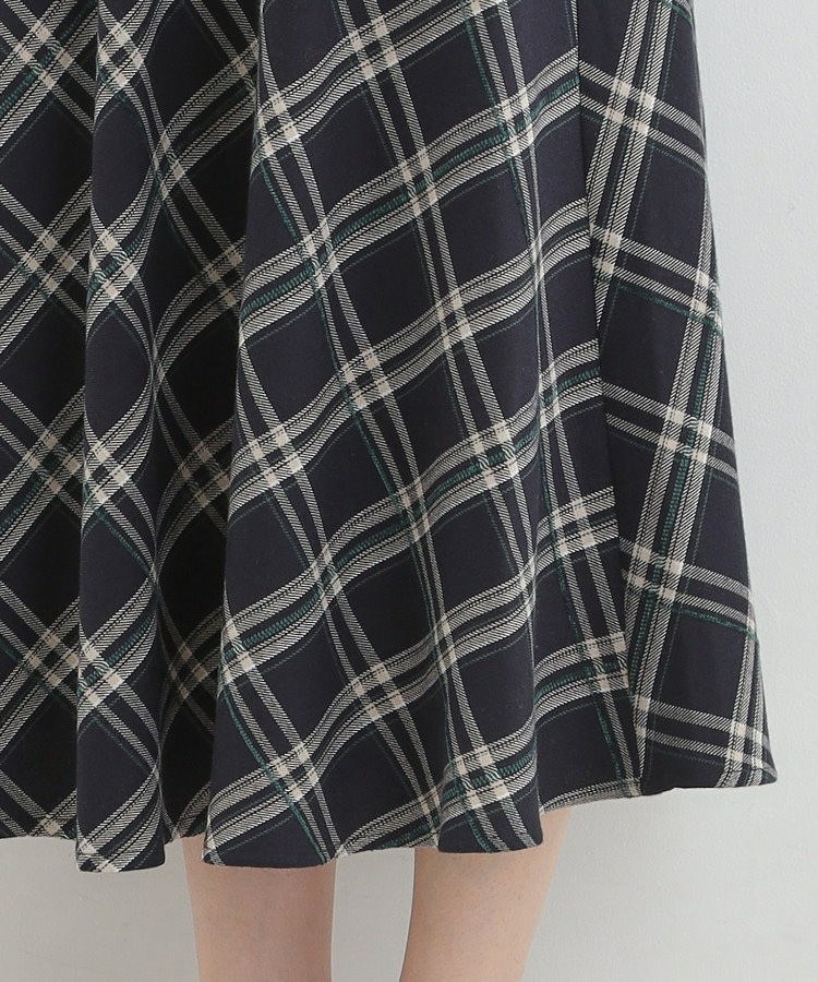 【S-LL】立体感が際立つ モールチェックフレアスカート15