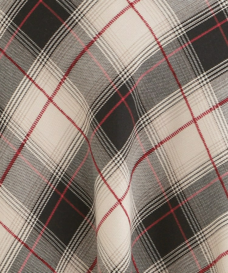 【S-LL】立体感が際立つ モールチェックフレアスカート5