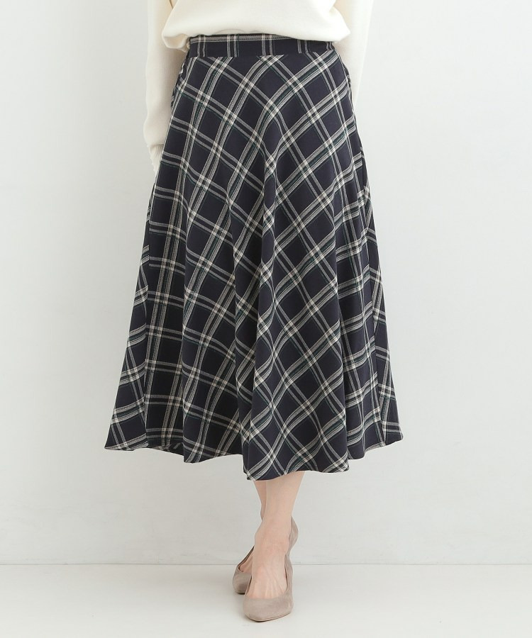 【S-LL】立体感が際立つ モールチェックフレアスカート6