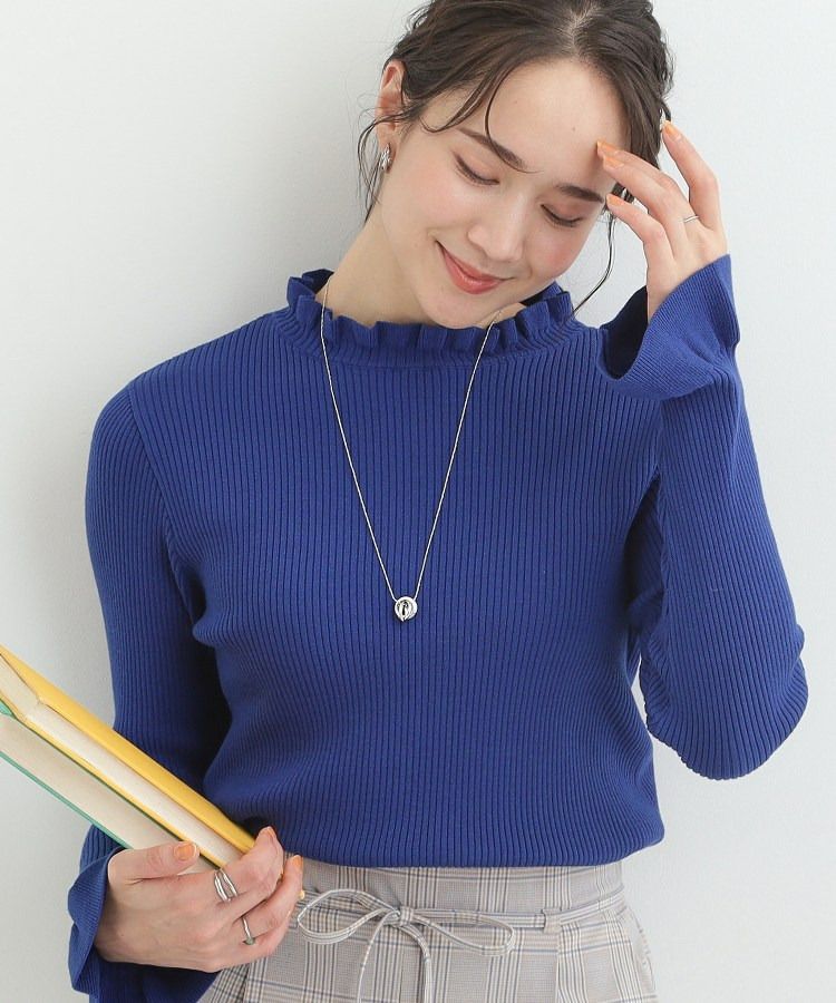 【S-LL】ミニフリルで上品に リブニット