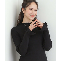 【洗濯機可/S-LL】プチフリルで上品 やわらかリブニット