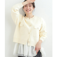 【洗濯機可/S-LL】金ボタンがアクセント ニットカーディガン