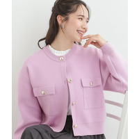 【洗濯機可/S-LL】金ボタンがアクセント ニットカーディガン