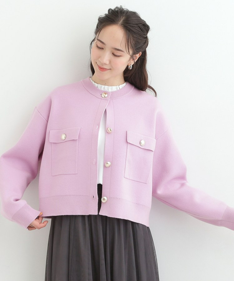 金ボタンがアクセント ニットジャケット6