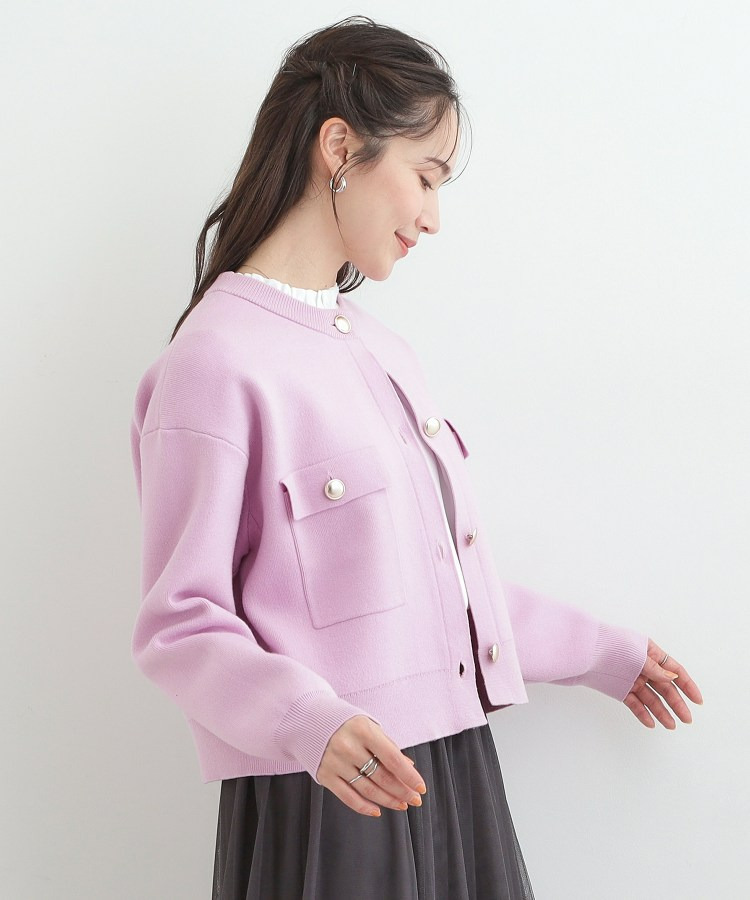 金ボタンがアクセント ニットジャケット7