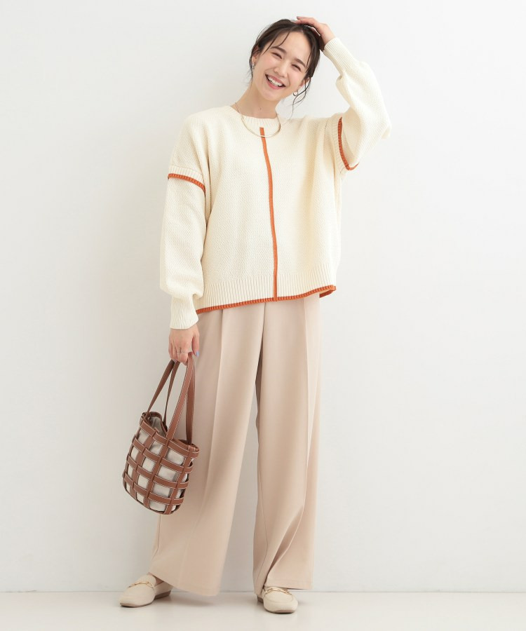 【前後2WAY】配色パイピングニット7