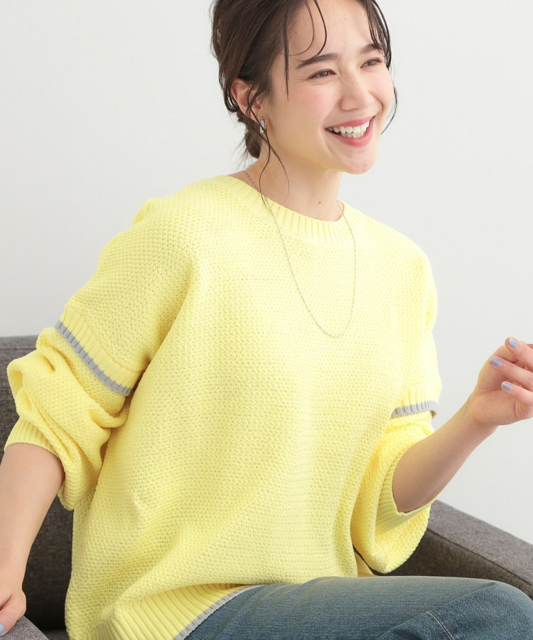 【前後2WAY】配色パイピングニット1