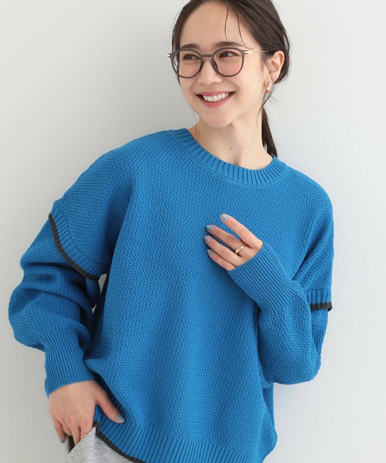 【前後2WAY】配色パイピングニット1