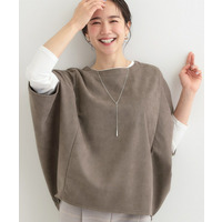 【2点セット】ポンチョ風スウェードトップス×ロンT