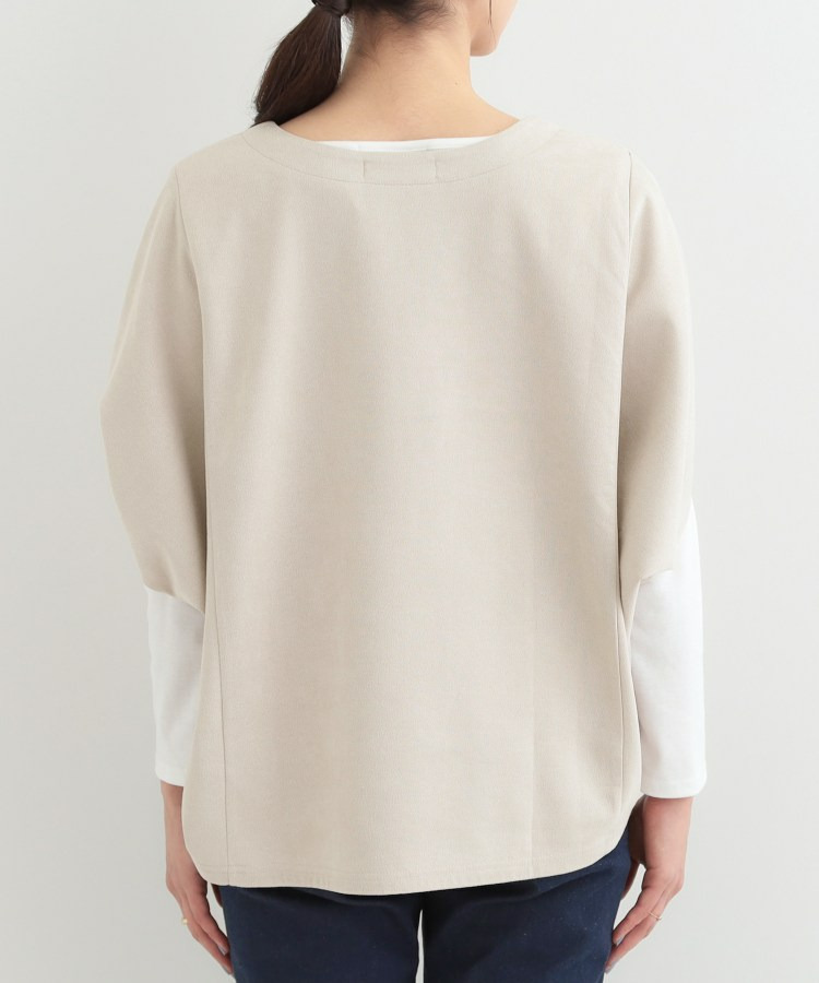 【2点セット】ポンチョ風スウェードトップス×ロンT16