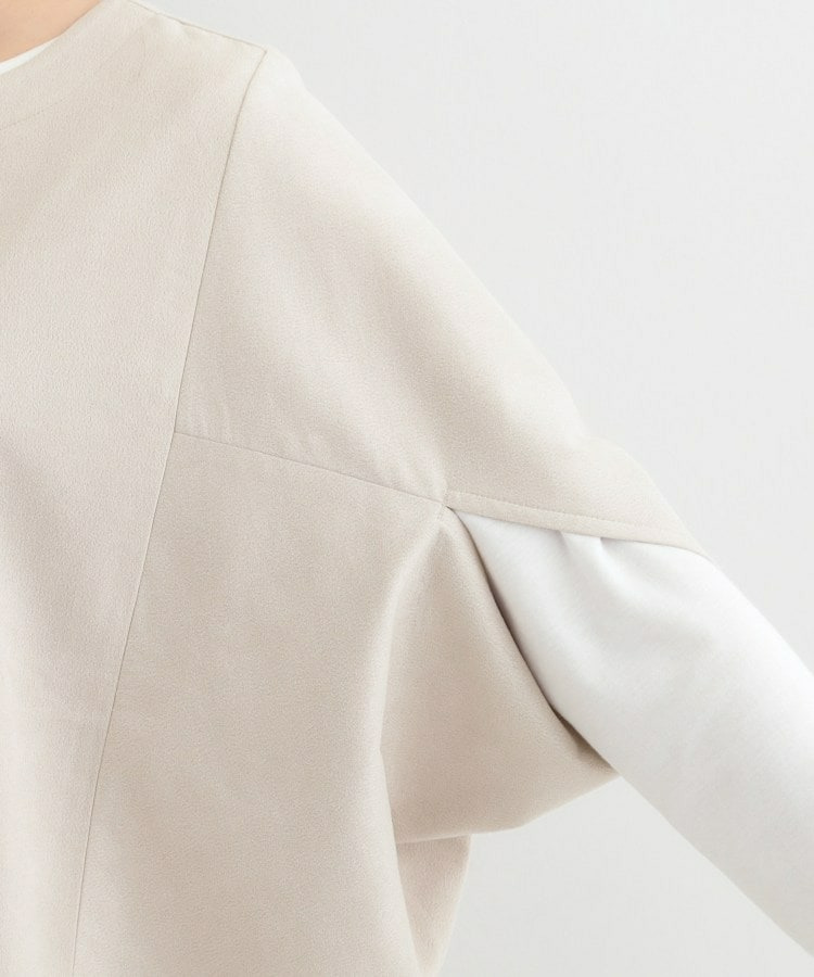 【2点セット】ポンチョ風スウェードトップス×ロンT18