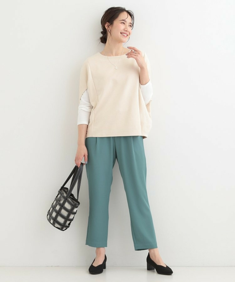 【2点セット】ポンチョ風スウェードトップス×ロンT4