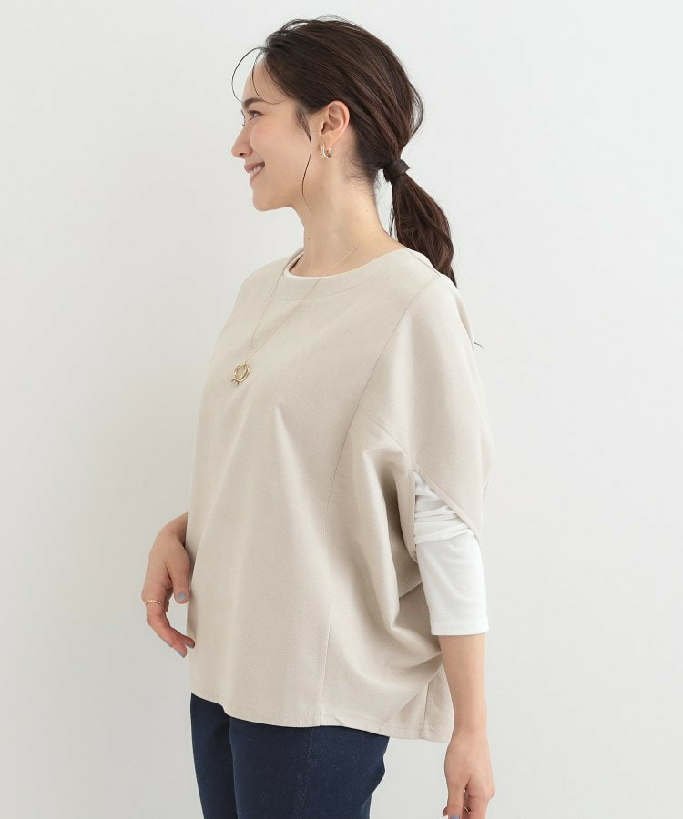 【2点セット】ポンチョ風スウェードトップス×ロンT7