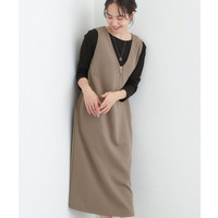 なめらかダンボールハーフジップ Vネックジャンパースカート