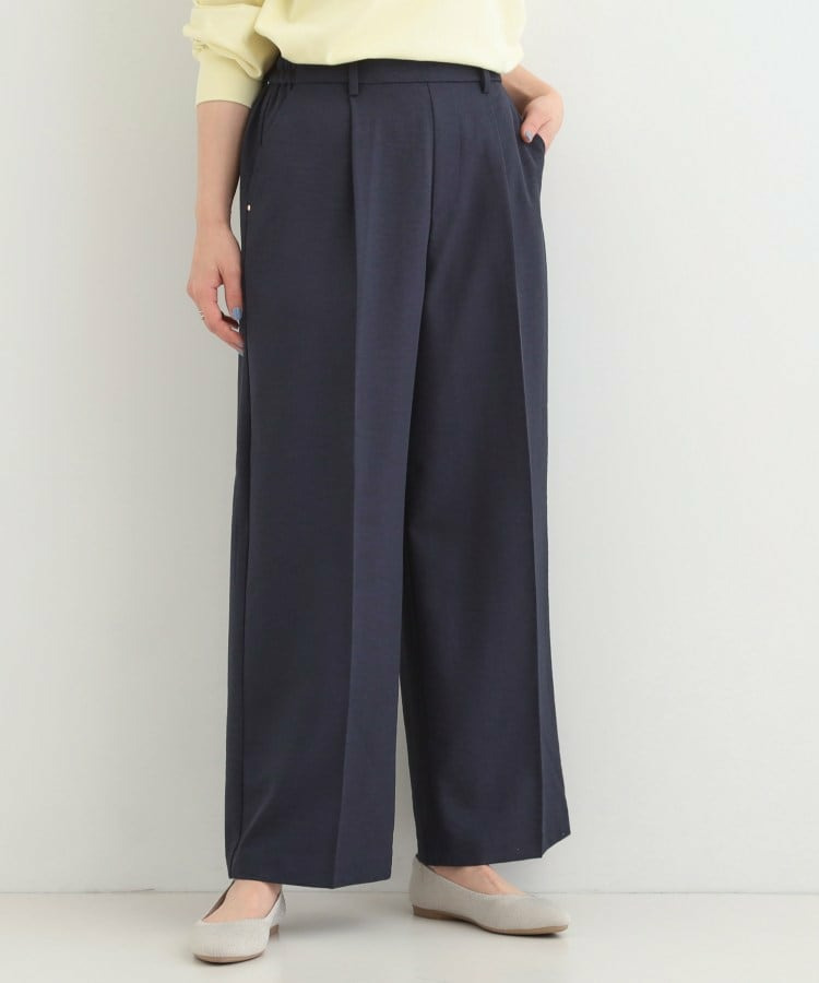 【洗濯機可/セットアップ可/SS-LL/UV】脚のラインをきれいに見せる ワイドパンツ10