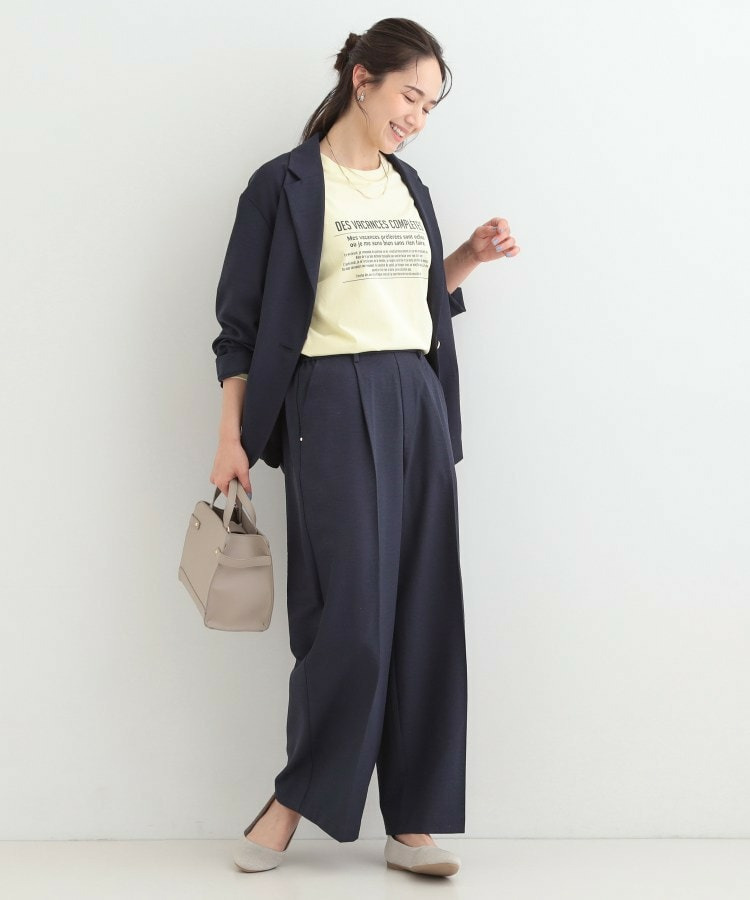 【洗濯機可/セットアップ可/SS-LL/UV】脚のラインをきれいに見せる ワイドパンツ12